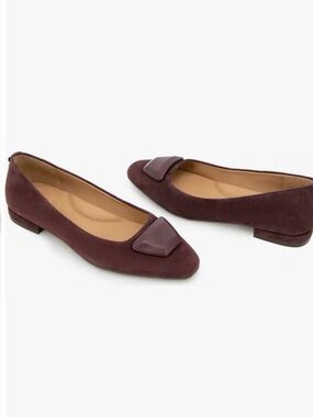 Gentle souls kenneth  Cole coWomen’s Suede Pointed Toe Flats with Accent Buck